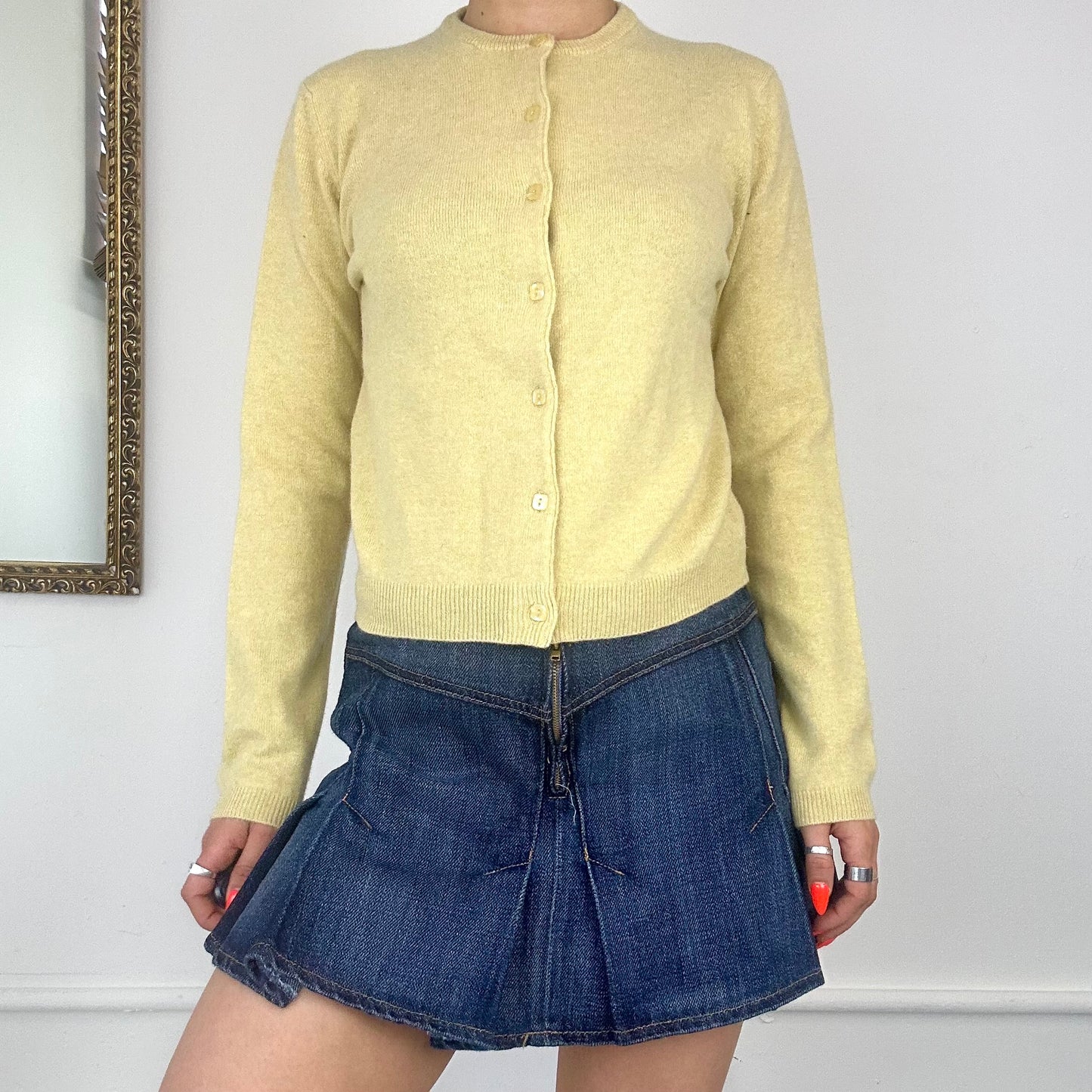 vintage yellow cashmere cardigan