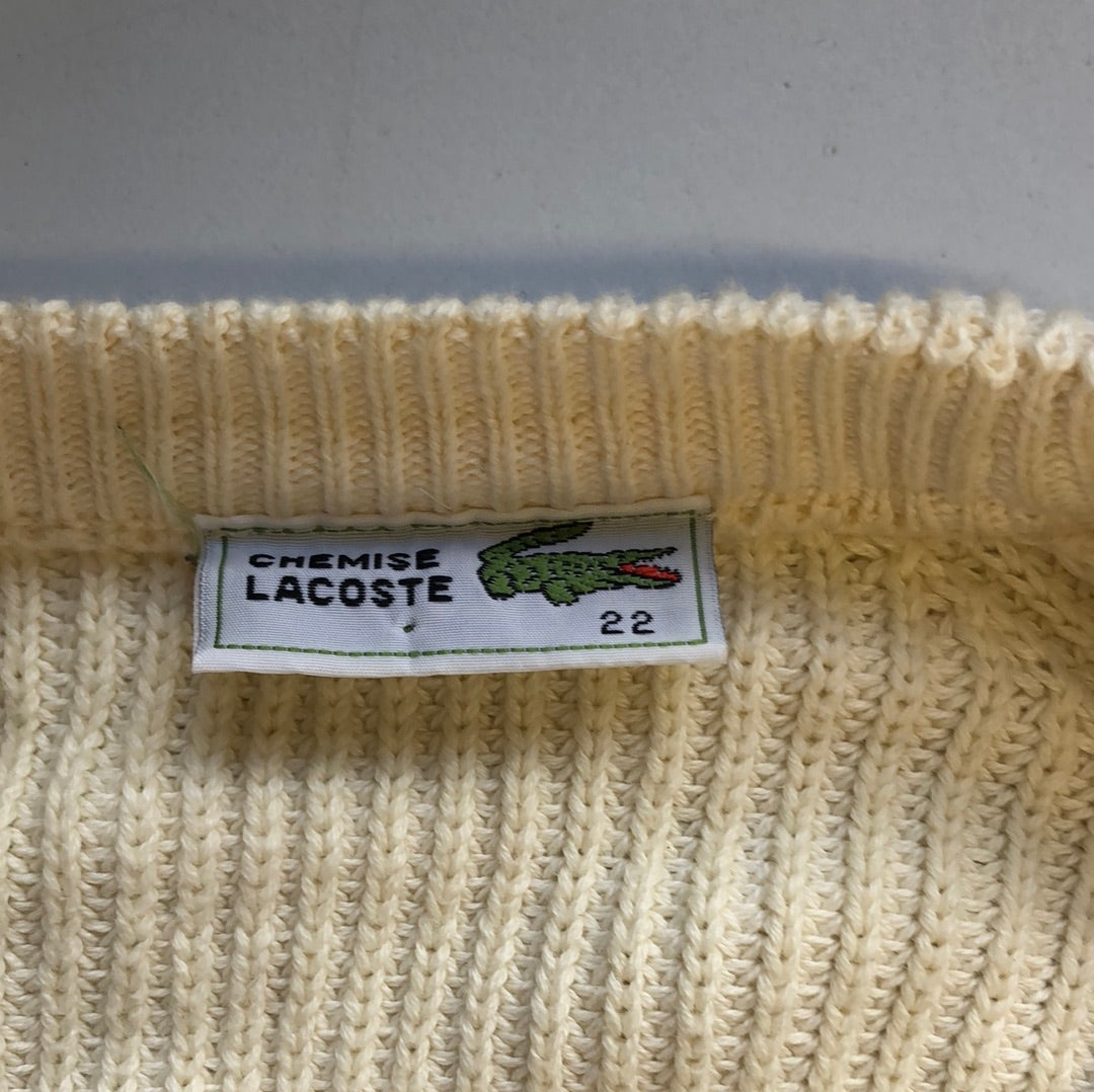 90’s lacoste cream knit jumper