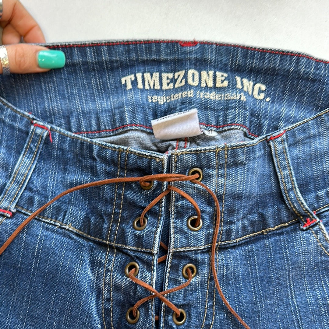 2000's timezone flared lace up jeans