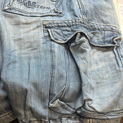 baggy denim cargo shorts