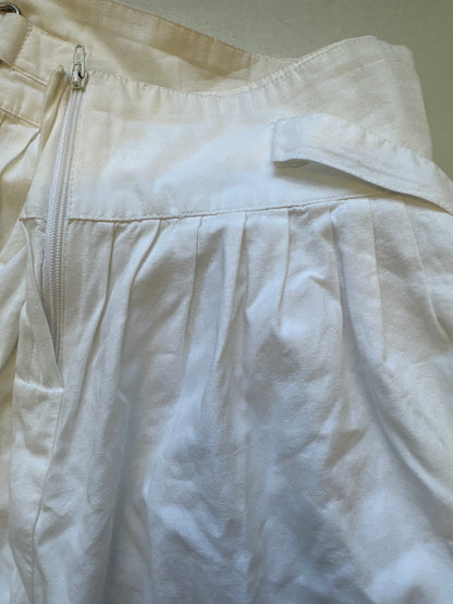 white mini pleated skirt