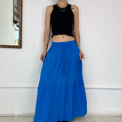 cobalt blue maxi skirt