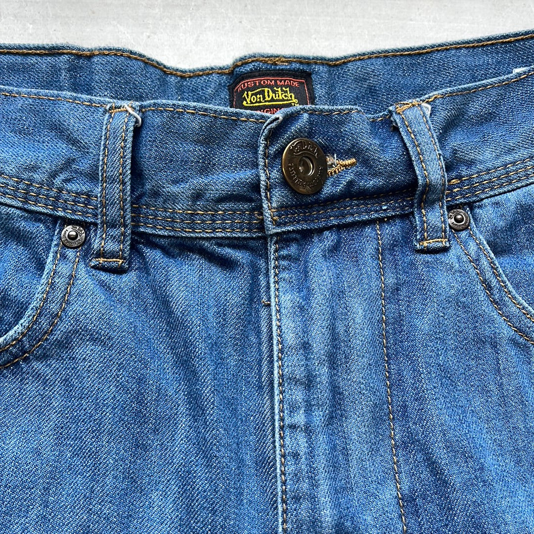 von dutch mid wash denim jorts