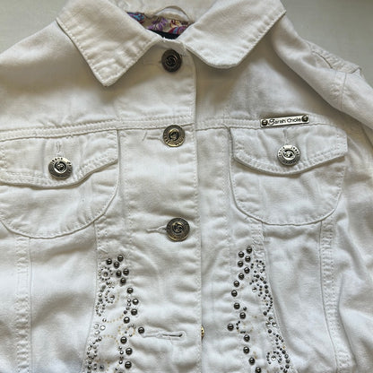 white cropped denim jacket