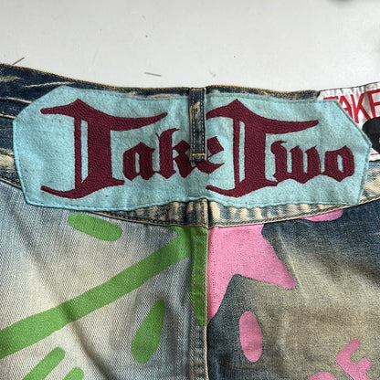 2000's take two printed denim mink skirt