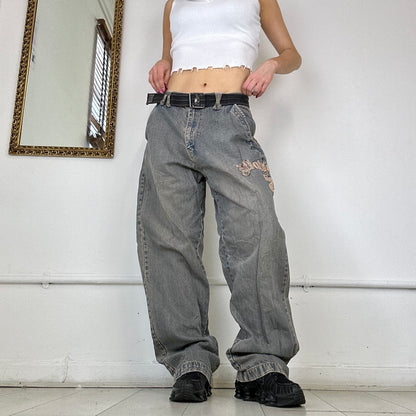 2000's grey wash baggy jeans