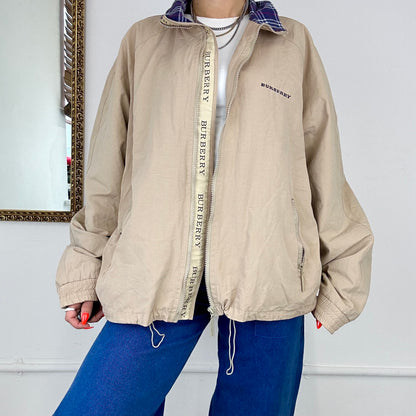 90’s burberry zip up jacket