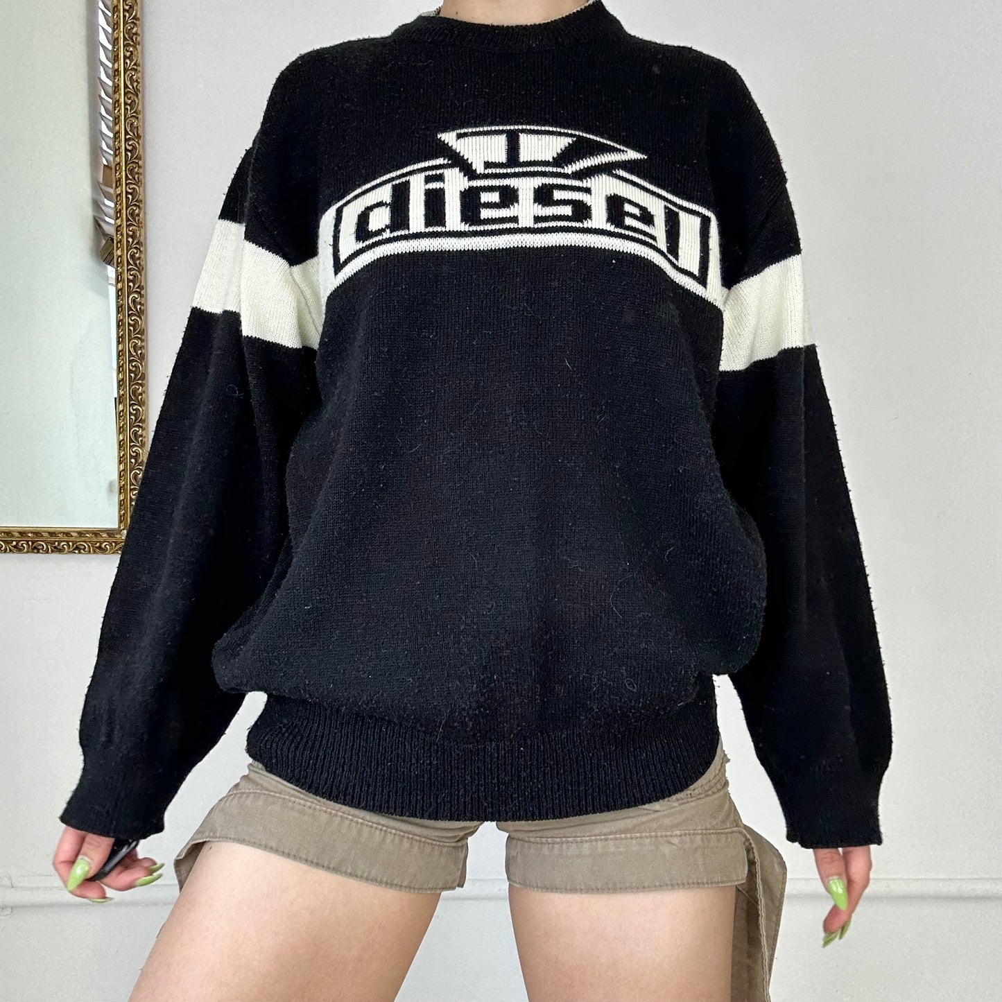 vintage black diesel knit jumper