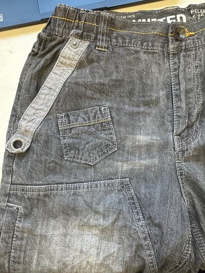 vintage grey cargo denim jorts