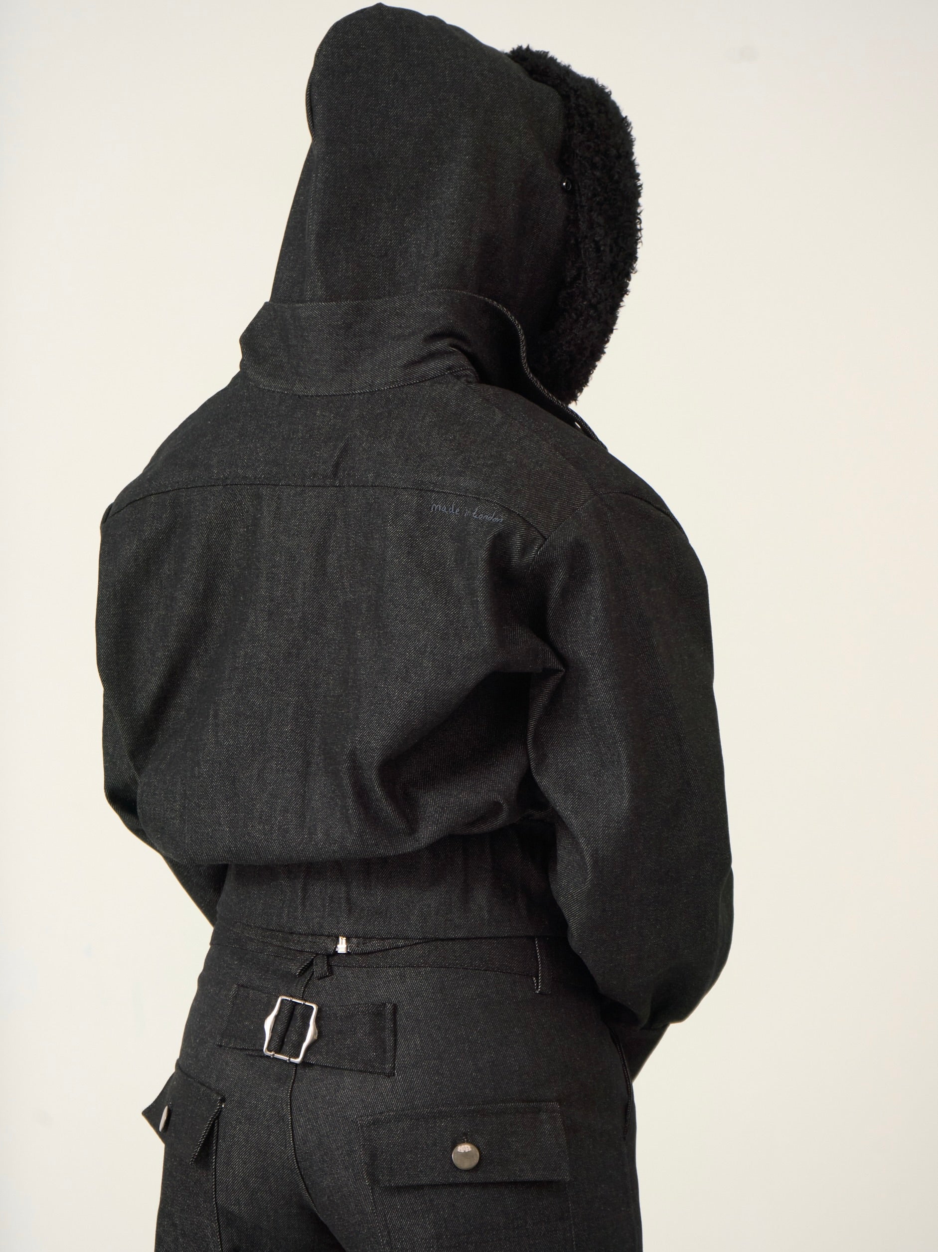 slouch jacket - dark grey denim