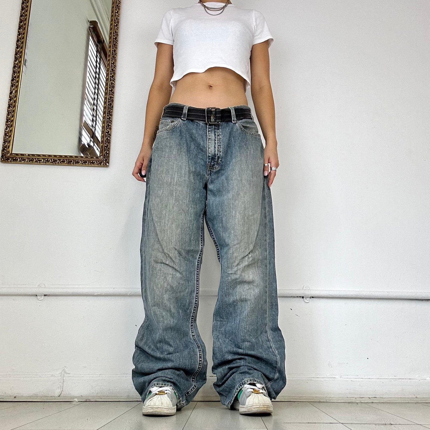 baggy light wash jeans