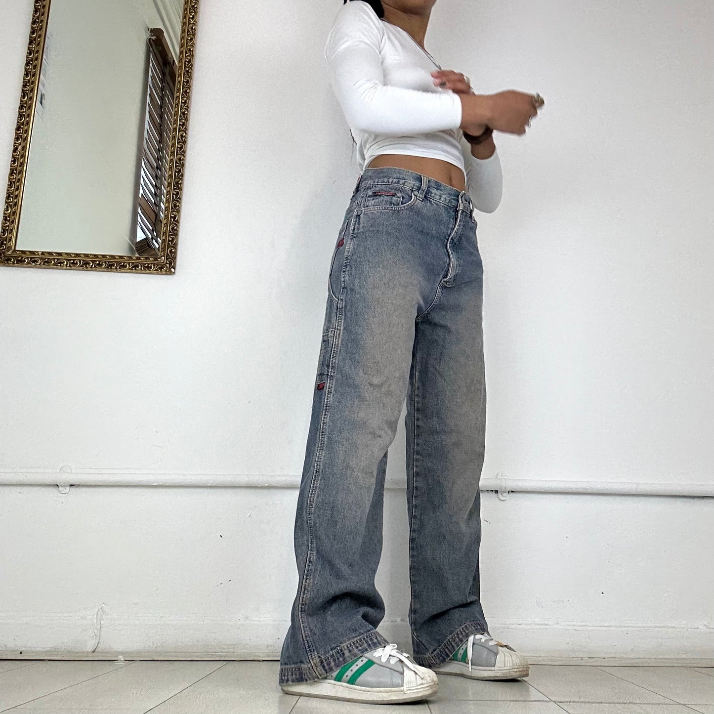 vintage wide leg jeans by hawk