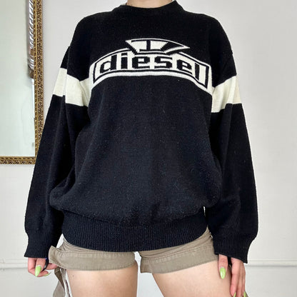 vintage black diesel knit jumper