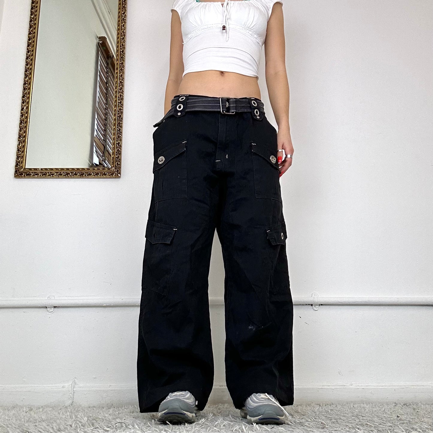 00’s black cargo skate trousers