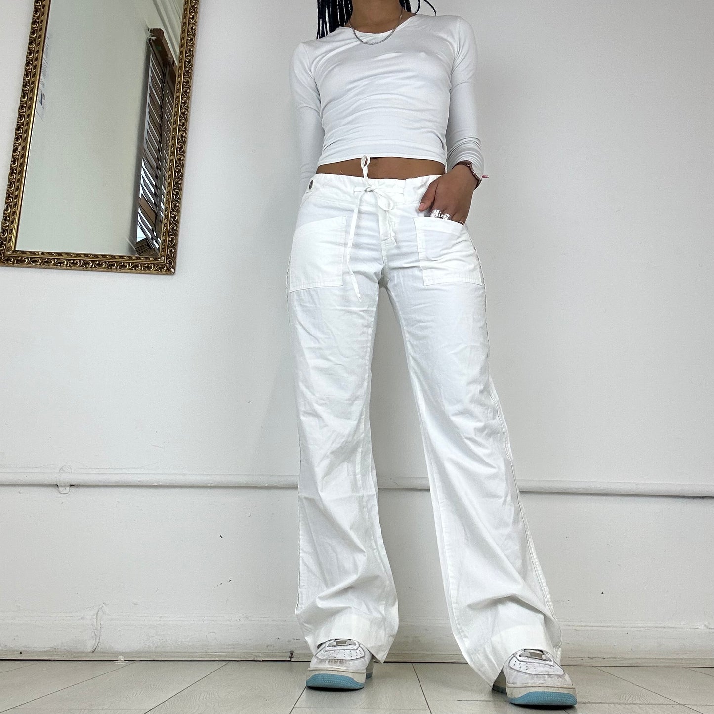 00’s white cargo trousers