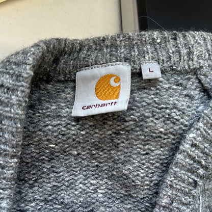 carhartt grey button up knit cardigan