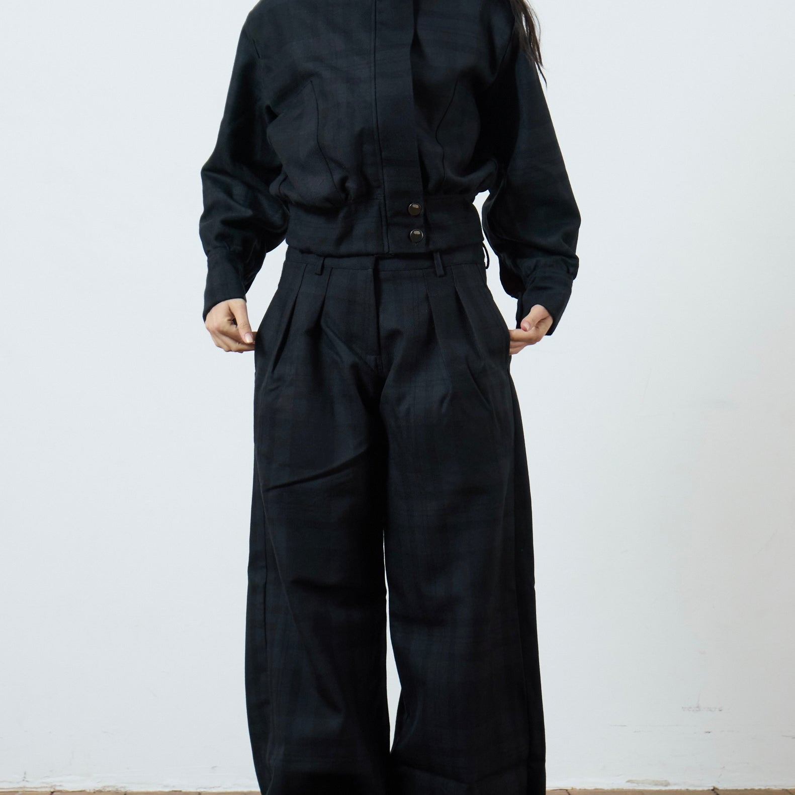 slouch jacket - black wool