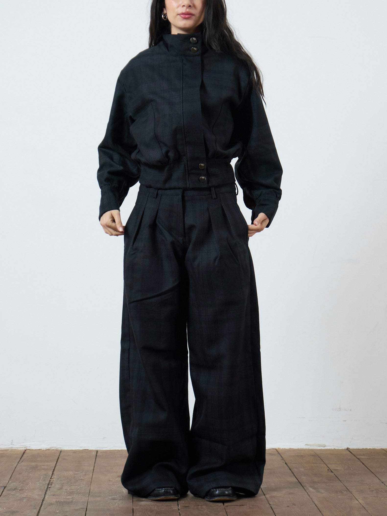 slouch jacket - black wool