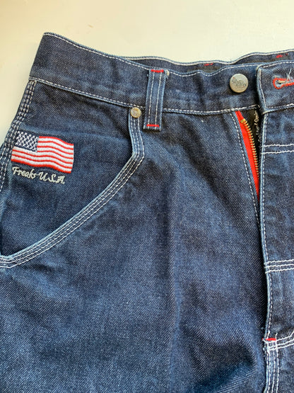 2000's dark wash skate jeans