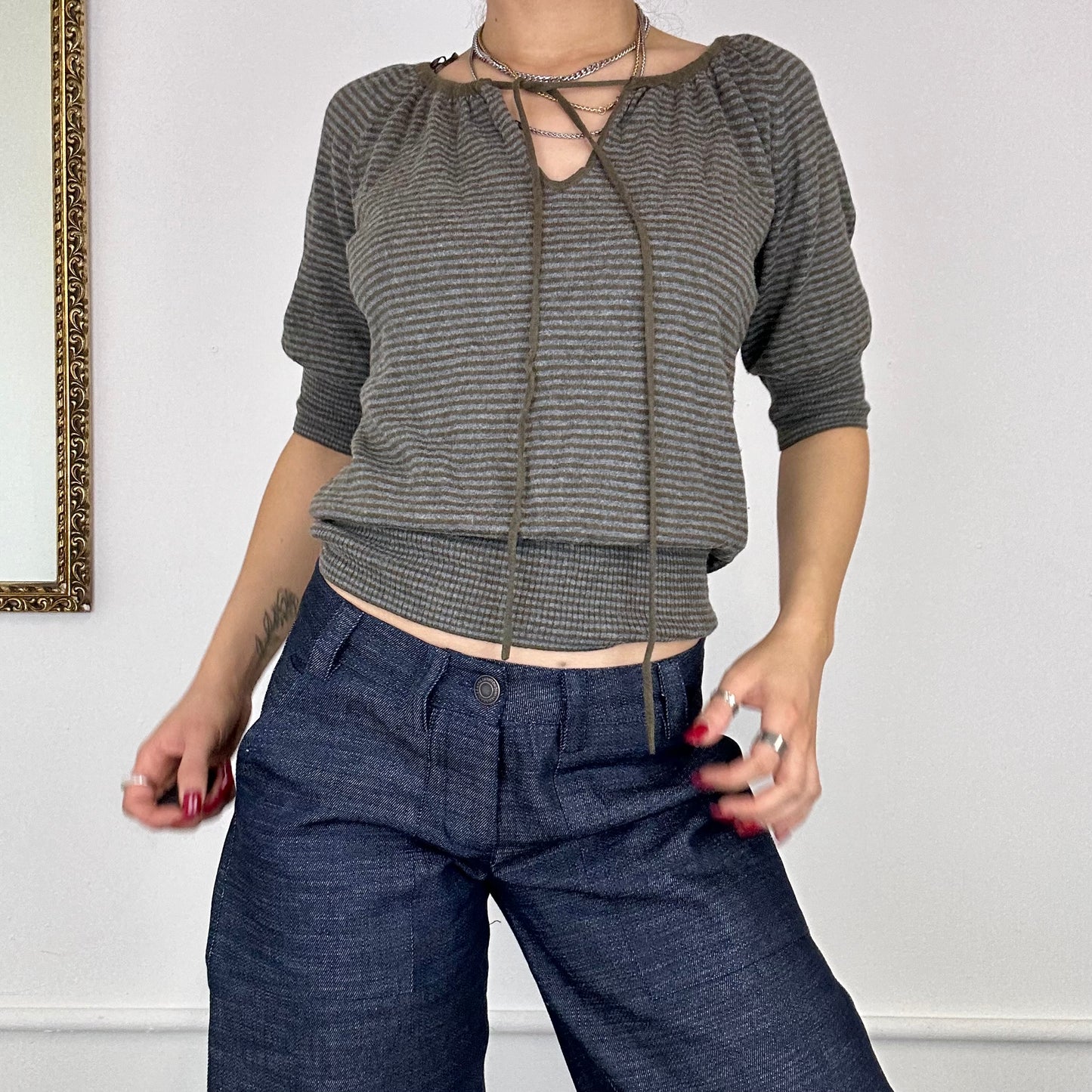 2000’s knitted striped blouse