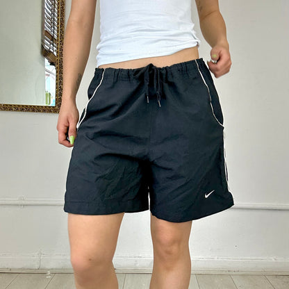 black nike track shorts