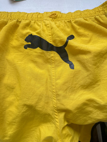 vintage yellow puma track shorts