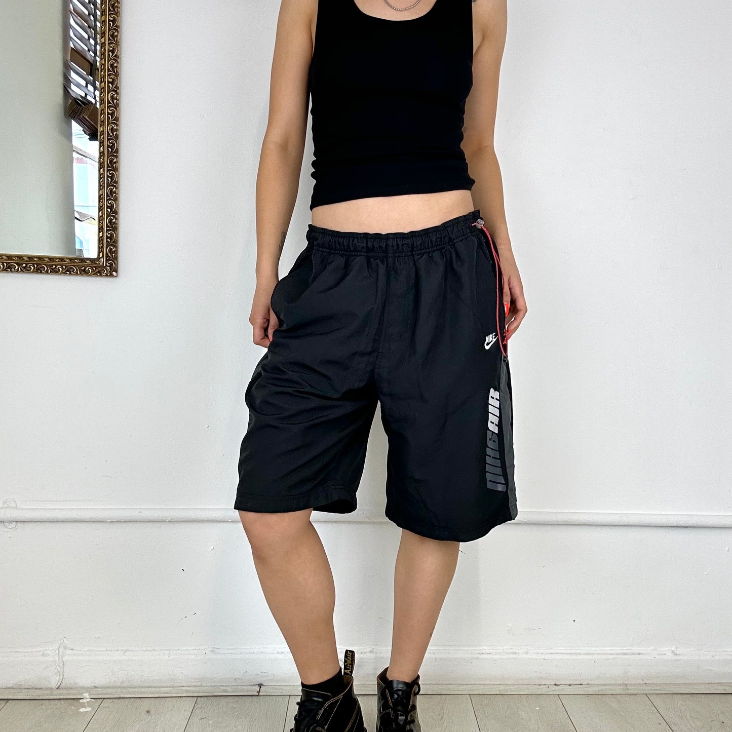 black baggy nike air shorts