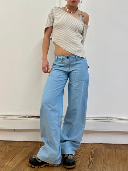 the slouch in light wash denim