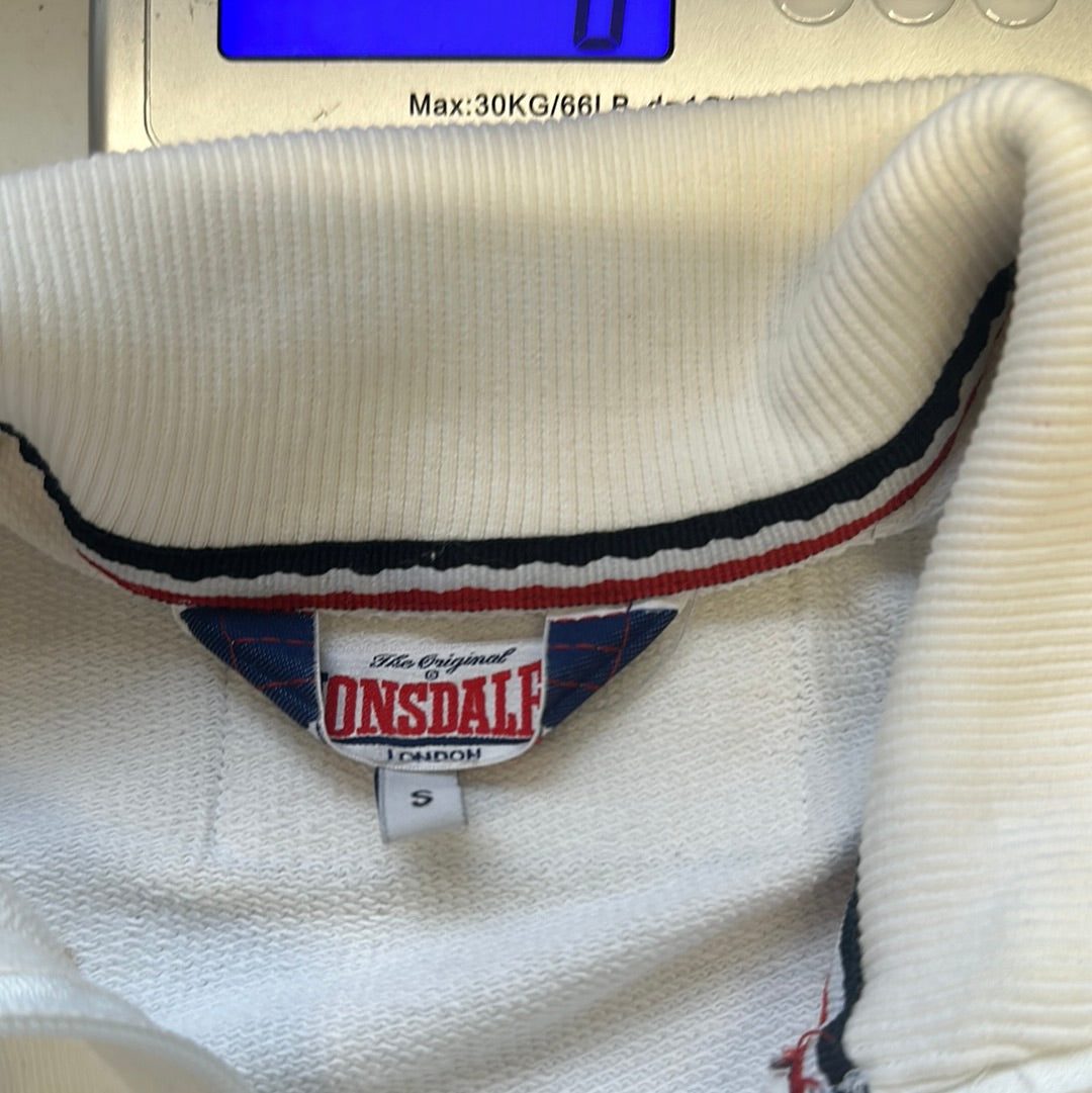 90's white lonsdale zip up sweatshirt