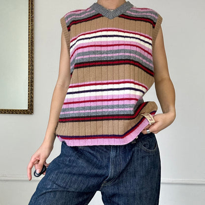 colourful striped sweater vest