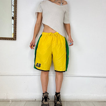 vintage yellow puma track shorts