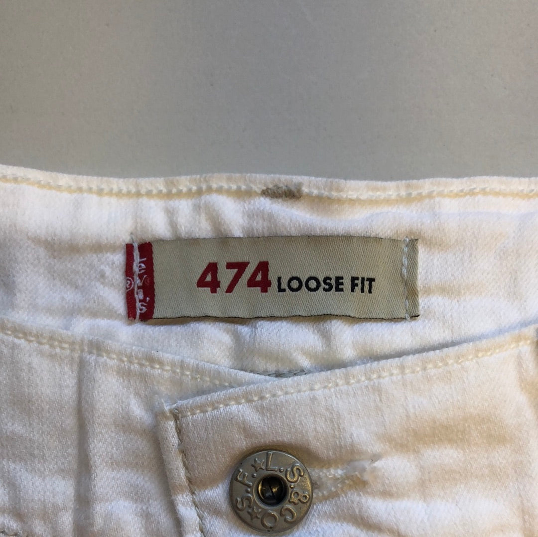 levis loose fit white jeans