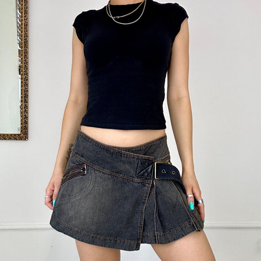 phard 00's pleated mini buckle skirt