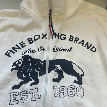 90's white lonsdale zip up sweatshirt