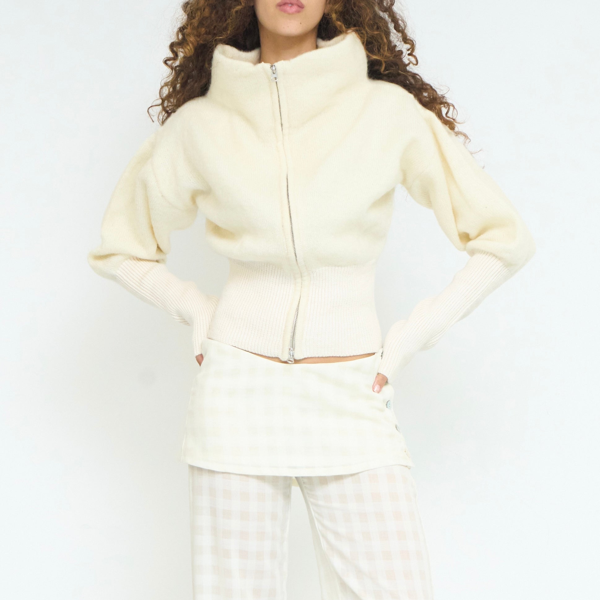 rowan balloon jumper - ivory mohair knit