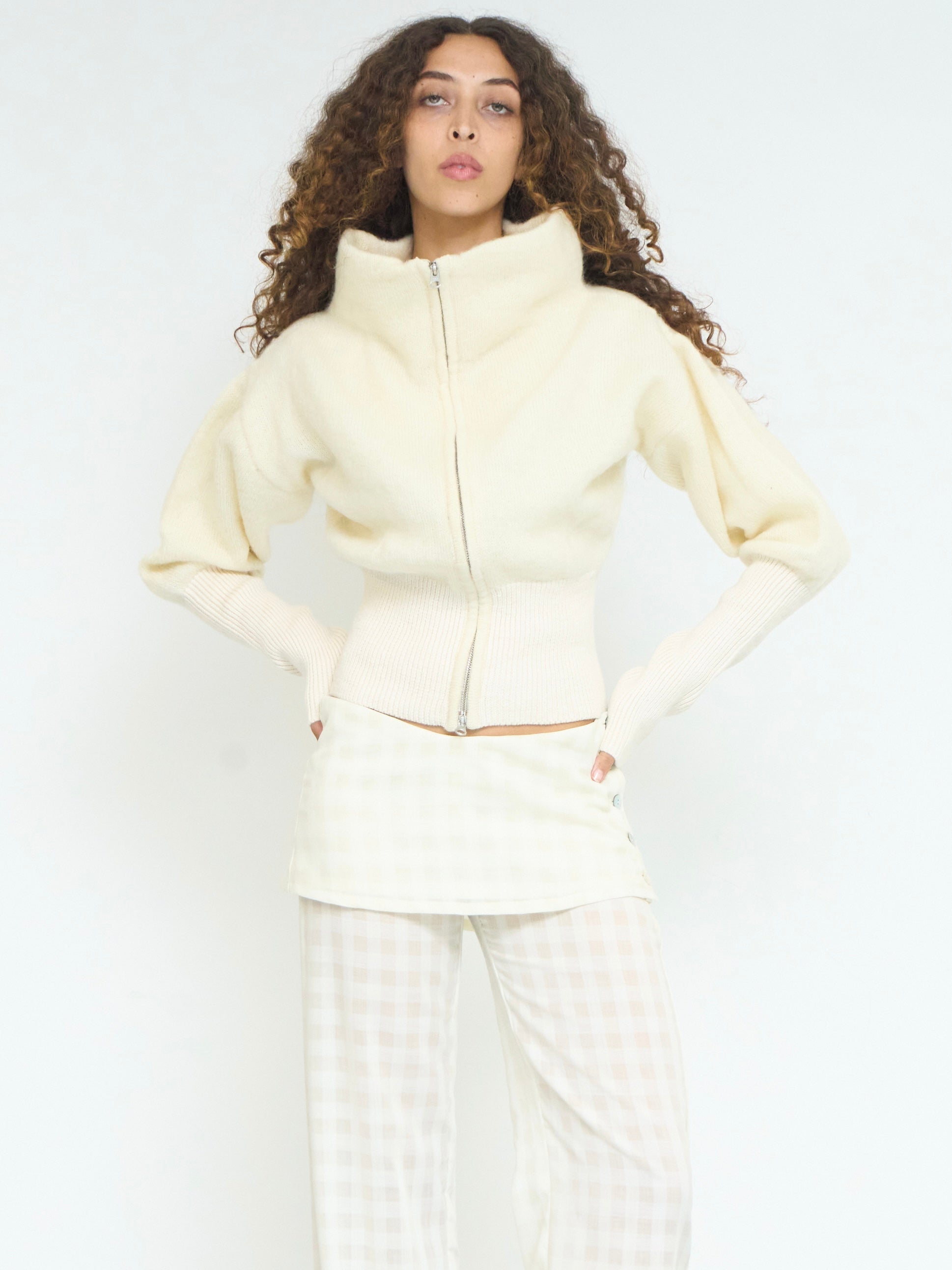 rowan balloon jumper - ivory mohair knit