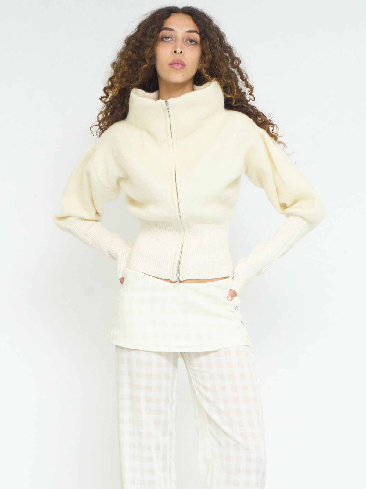 rowan balloon jumper - ivory mohair knit