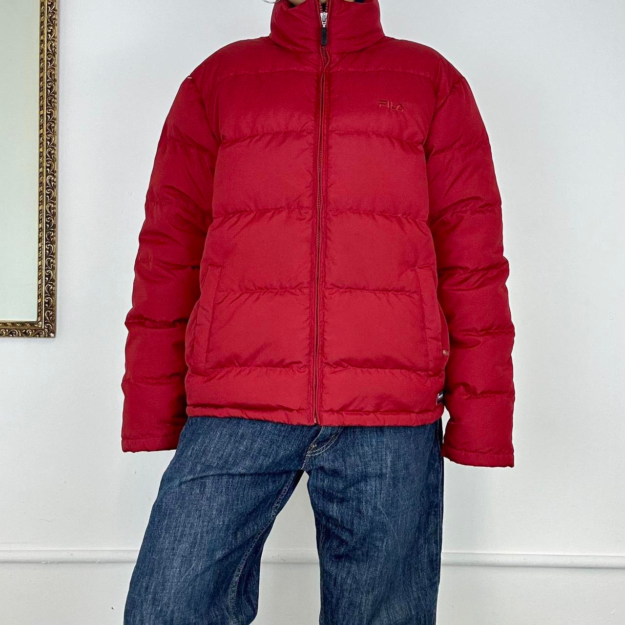 red fila puffer coat