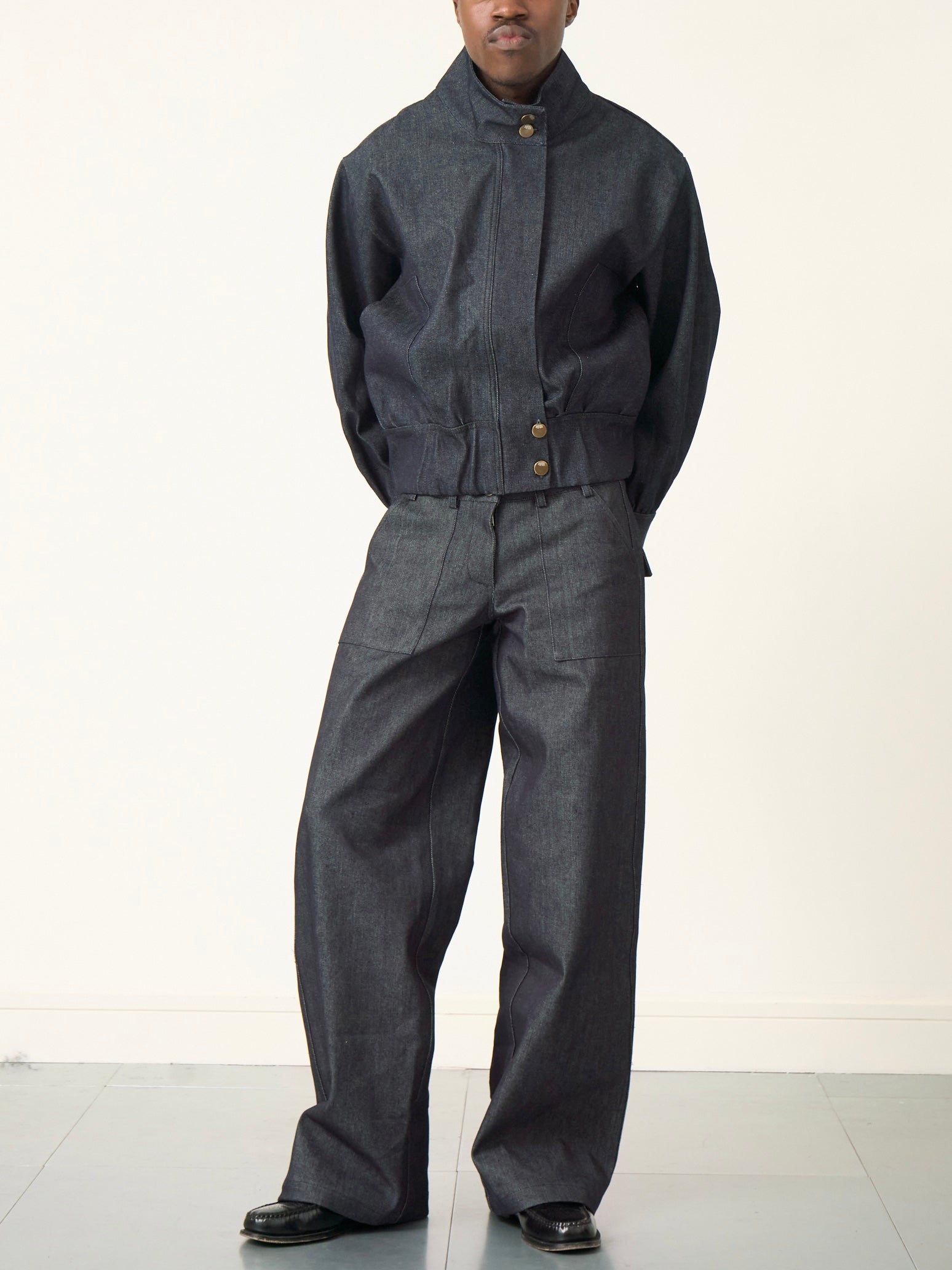 slouch jacket - navy denim