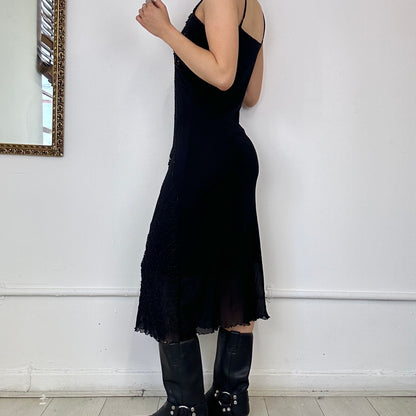 2000's black midi dress