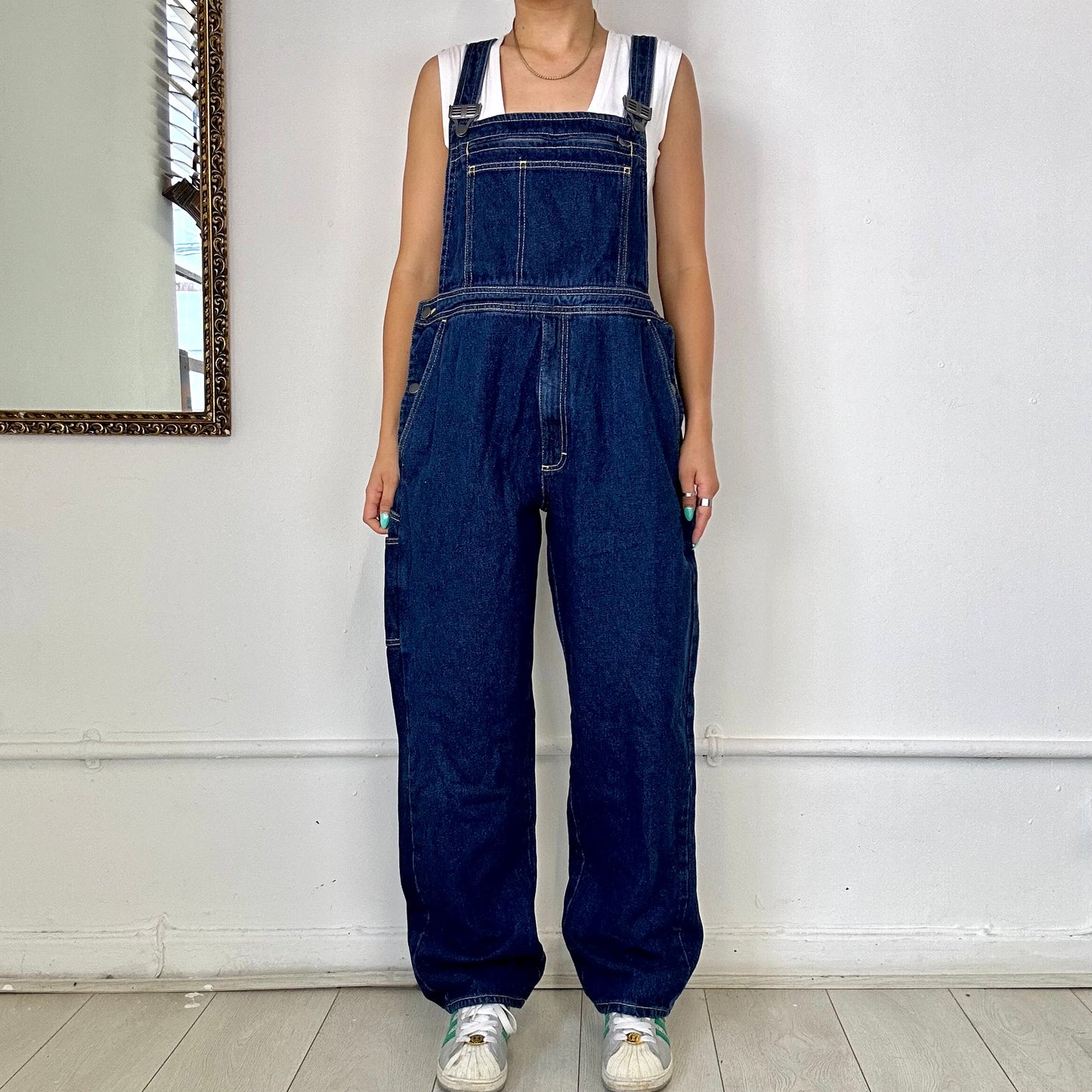 dark denim dungarees