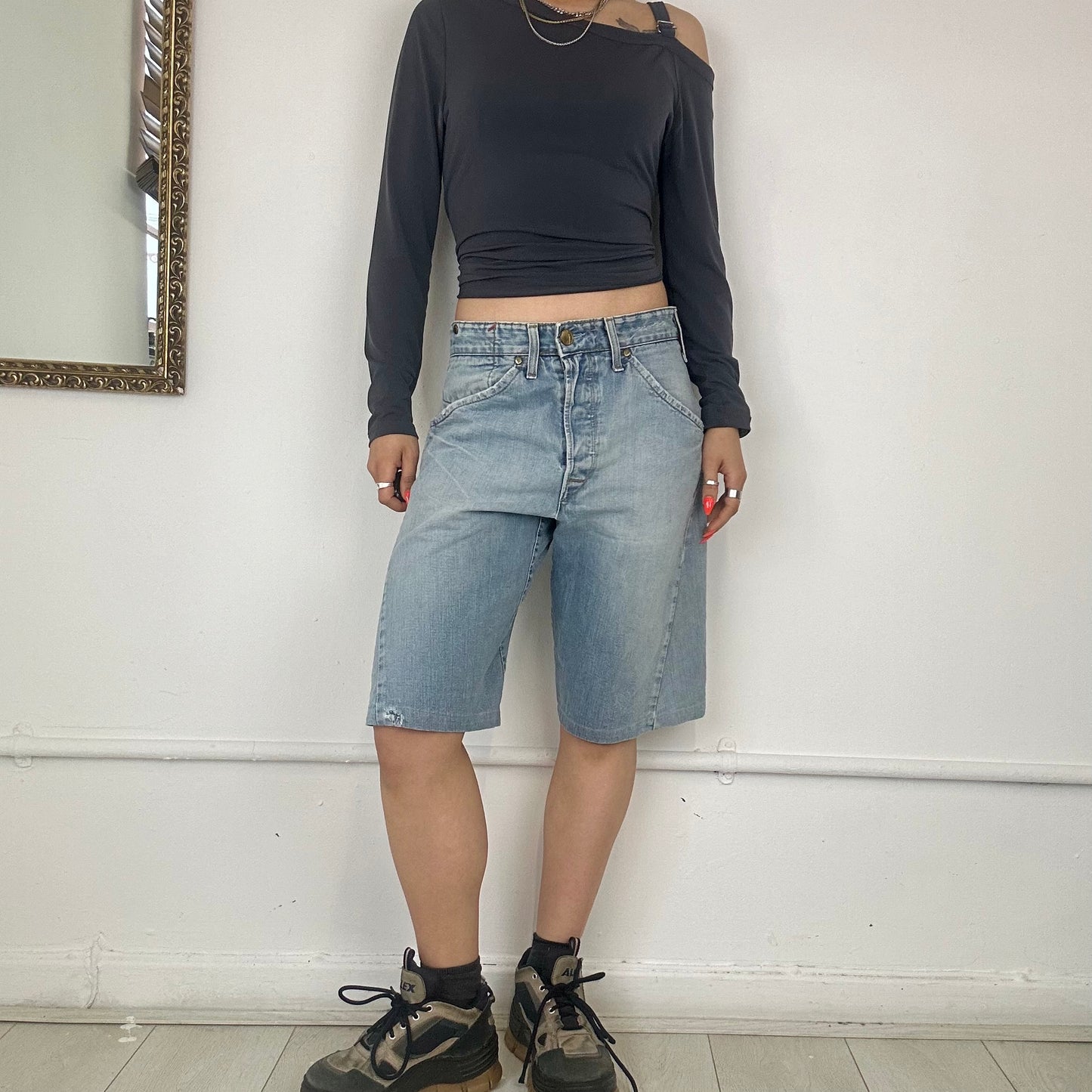 levi’s long denim shorts