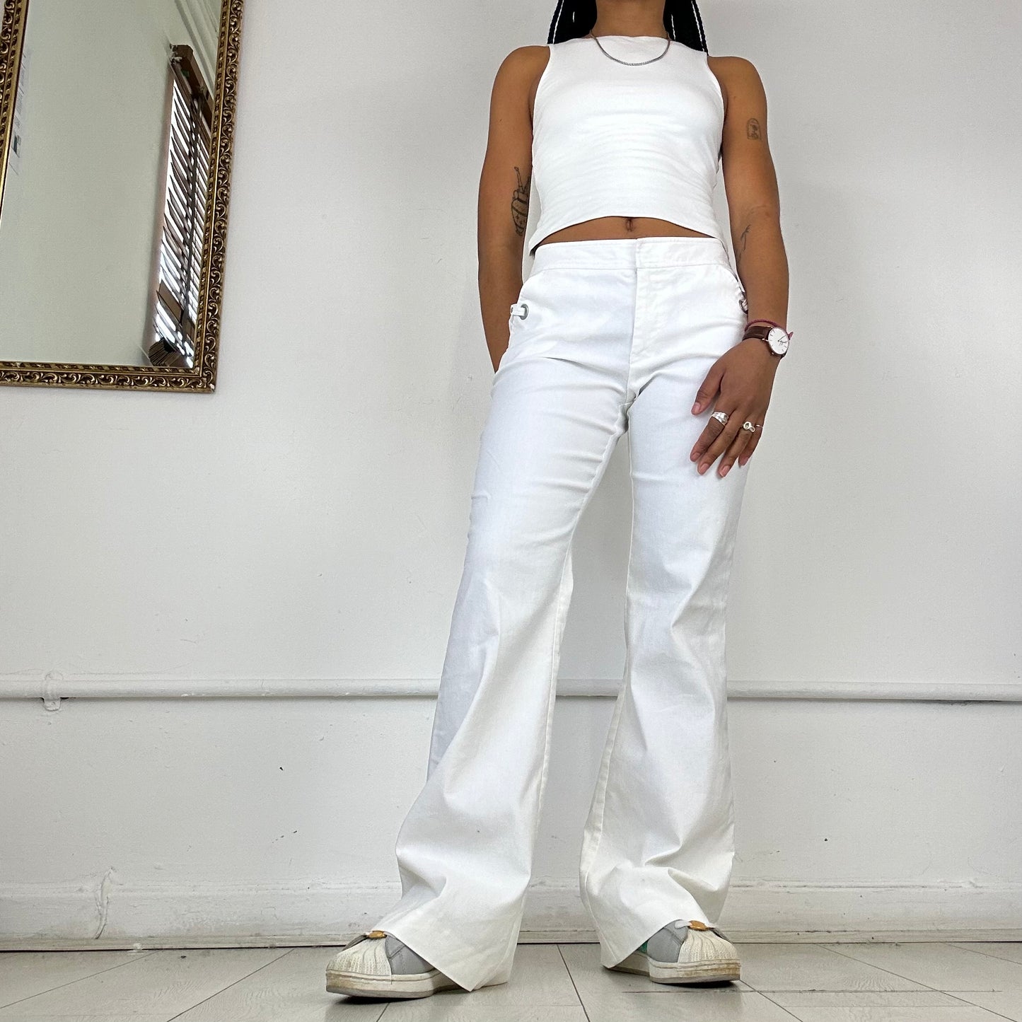 Mexx 90’s flared white trousers