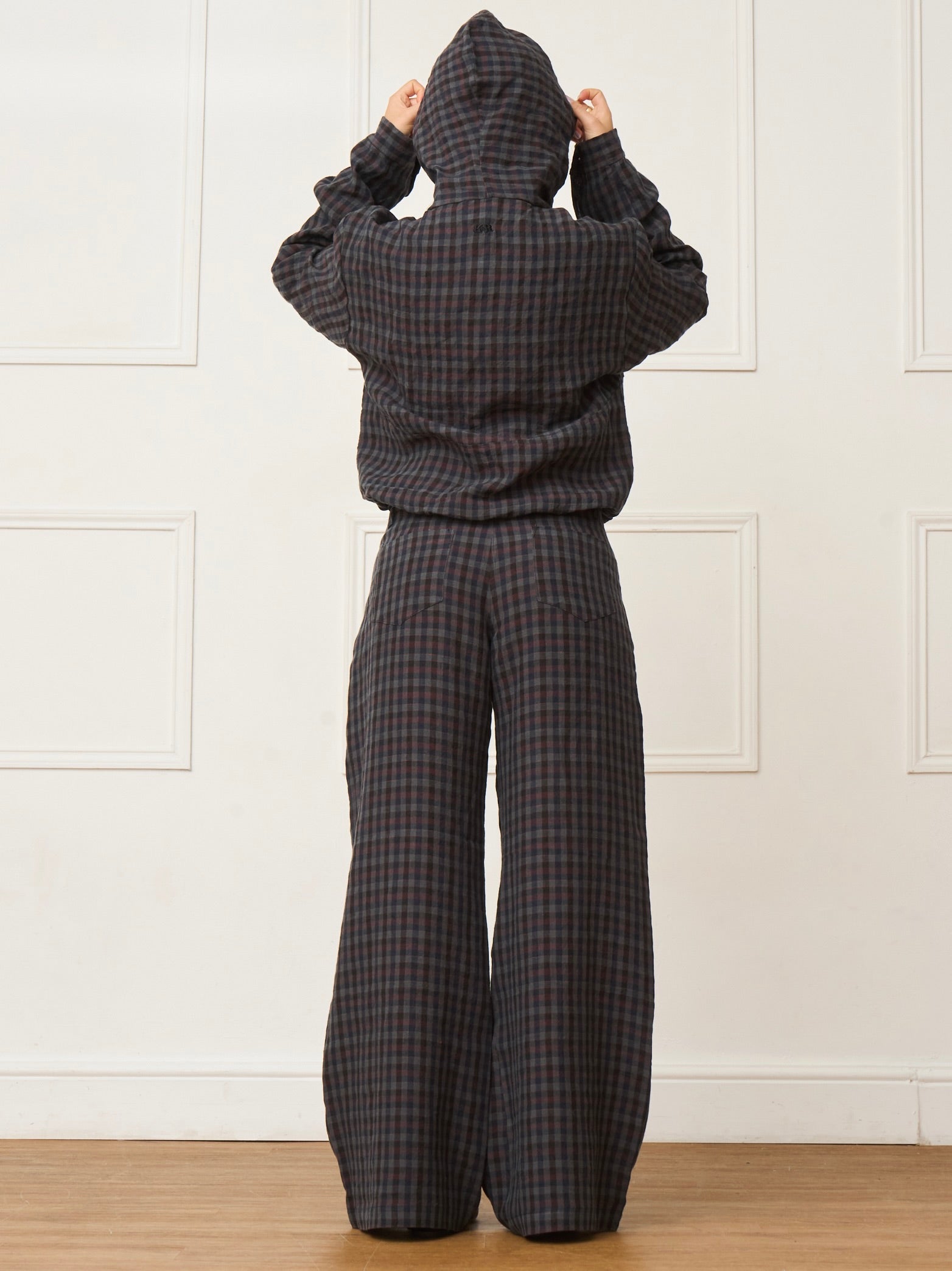 parker trouser - gingham linen
