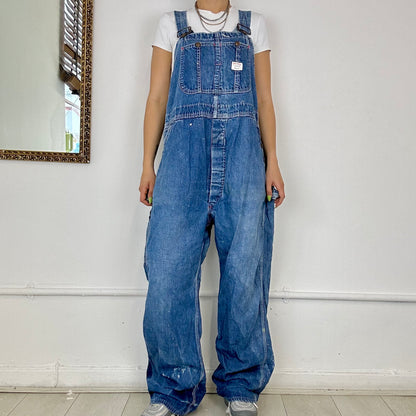 vintage blue denim dungarees