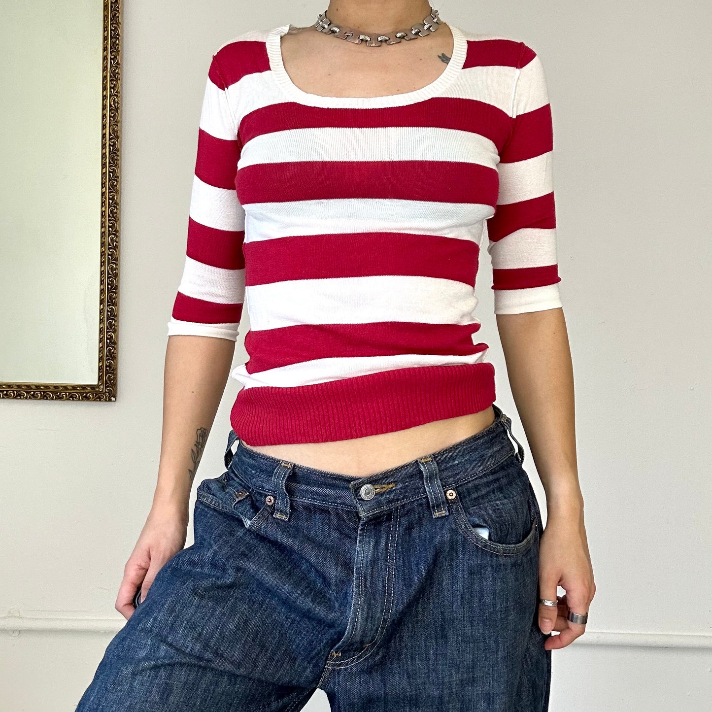 red and white striped dolce & gabbana top