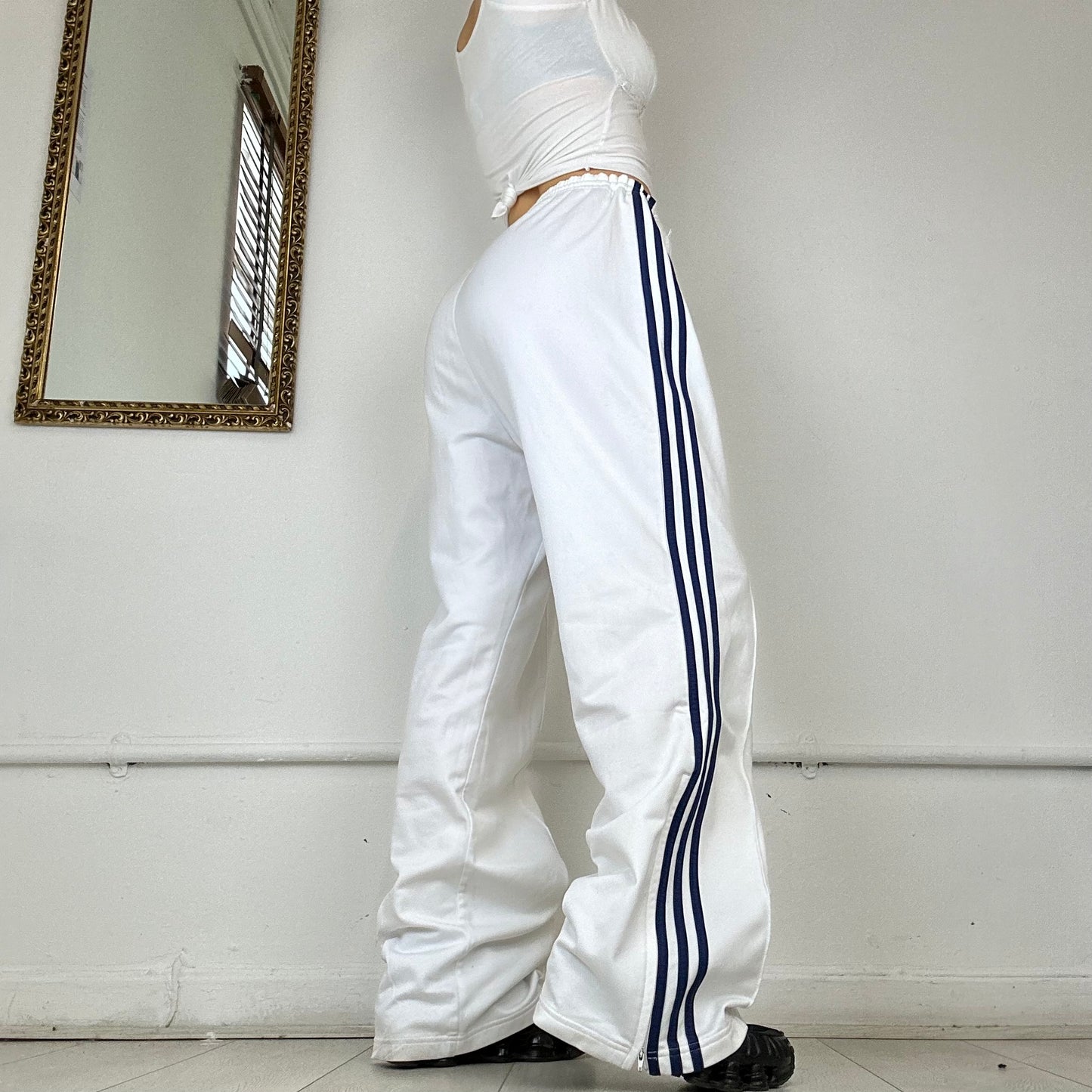 white adidas joggers