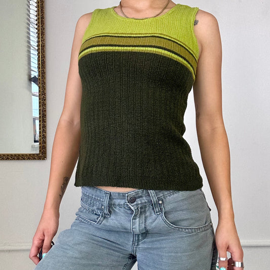 vintage green knitted tank top