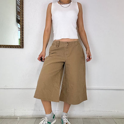 brown baggy wide leg shorts