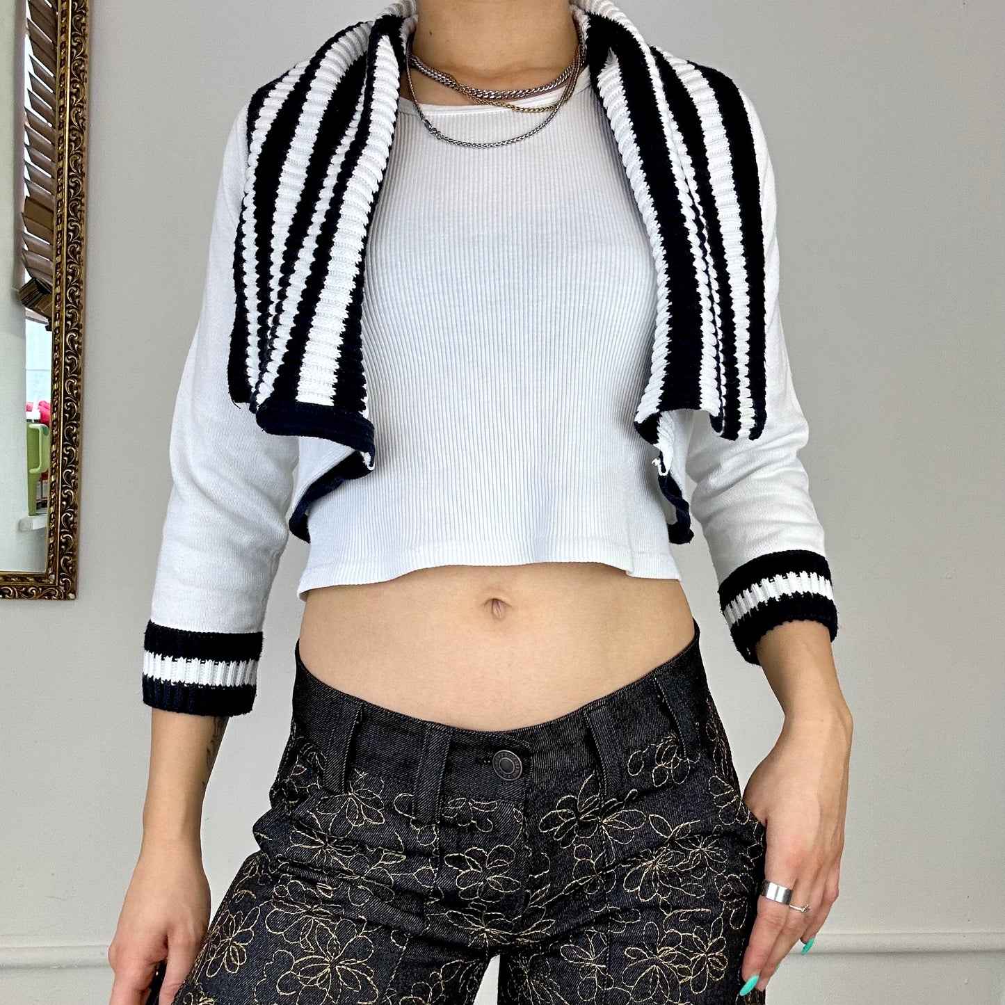 Armani jeans cropped bolero cardigan